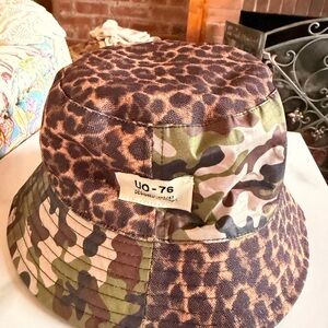 Urban Outfitters Leopard and Camouflage Bucket Hat